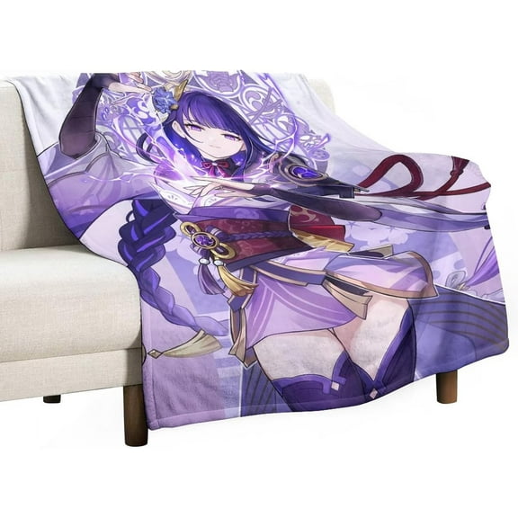 Genshin Impact Anime Throw Blanket - 60"50" Super Soft Flannel, Warm Winter Blanket for Couch, Kids, Girls & Adults