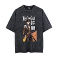thumbnail image 1 of Genshin Impact Arataki Itto Paimon T-shirt Washed cotton vintage crewneck T-shirt Naganohara YoimiyaT-shirt, 1 of 5