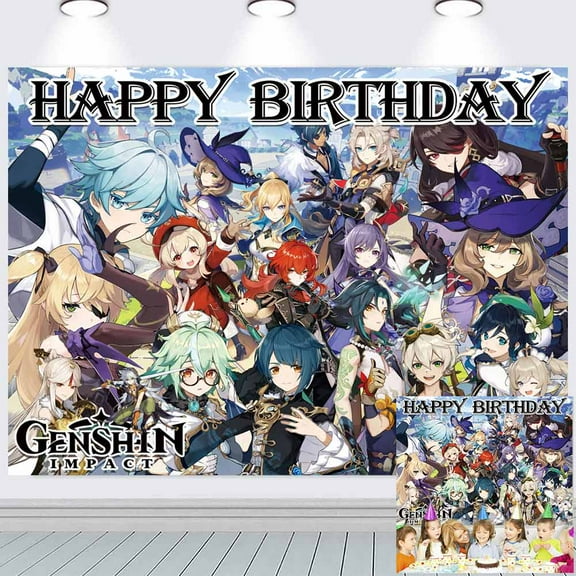 Genshin Impact Background Wall Decor Taspestry Post Banner Backdrop Party Supplies