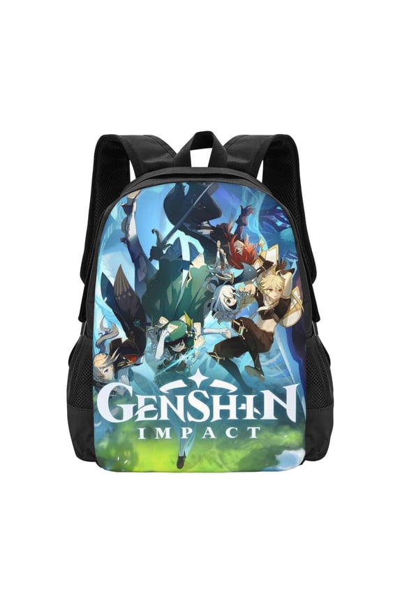 Genshin Impact Backpack Casual College Bookbags Laptop Travel Backpacks Work Large Capacity Adult Bags