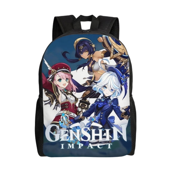 Genshin Impact Backpack Lightweight Daypack Large Capacity Travel Work School Back Pack Novelty Computer Bag Laptop Bag