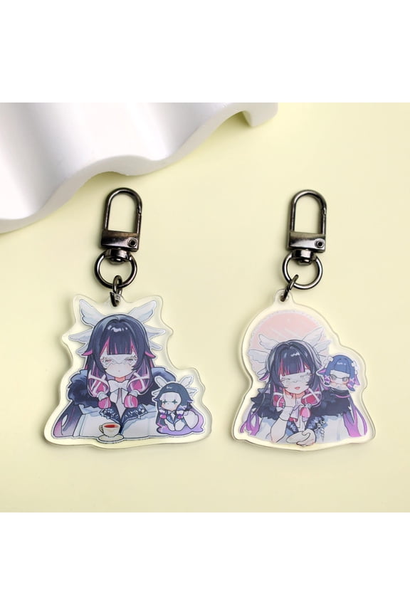 Genshin Impact Columbina Acrylic Keychain Set - Cute Chibi Design with Metal Ring for Bag Keys Anime Gift Collection (1 keychain)