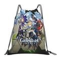 thumbnail image 1 of Genshin Impact Drawstring Backpack Simple Sports Gym Bag Draw String Bags Casual Rucksack, 1 of 9