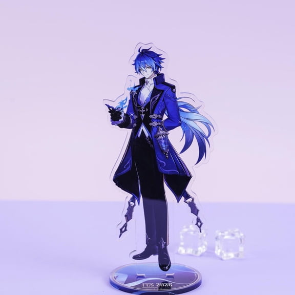 Genshin Impact Flins Acrylic Standee - Blue Flame Design Desktop Decor for Fandom Display (1 standee)