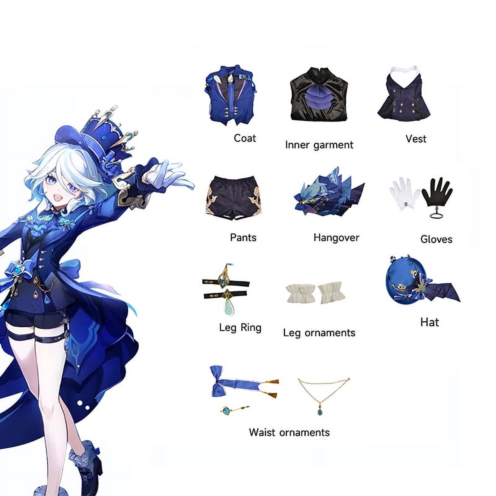 Genshin Impact Furina Focalors Cosplay Costume Daily Clothes Carnival