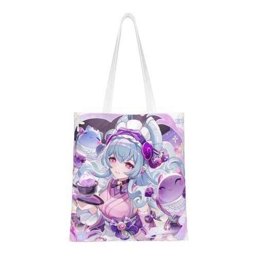 Genshin Impact Handbag 16 X 15 In Canvas Totes Hand Shopping Bag With All Role's Print Impression For Daily Shopping Shoulder Bag​