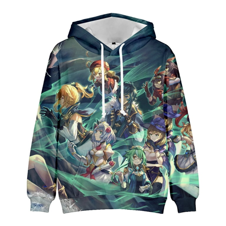 Genshin Impact Hoodie Anime Pullover Oversized Casual Hoodies for Men Women Child 110