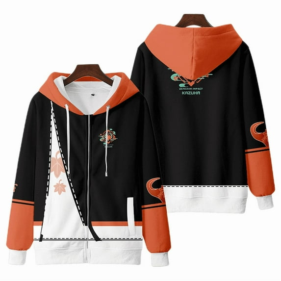 Genshin Impact Hoodie with zipper GEO ELECTRO Hoody Women Clothing Raiden Shogun Pullovers Kaedehara Kazuha Top