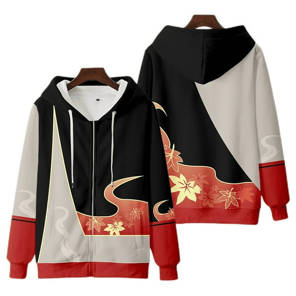 Genshin Impact Hoodie with zipper GEO ELECTRO Hoody Women Clothing Raiden Shogun Pullovers Kaedehara Kazuha Top