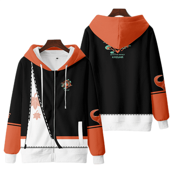 Genshin Impact Hoodie with zipper GEO ELECTRO Hoody Women Clothing Raiden Shogun Pullovers Kaedehara Kazuha Top