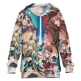 thumbnail image 1 of Genshin Impact Kids Hoodie Raglan Sleeve Hooded Snap Sweatshirt Casual Wear Soft Breathable Outerwear Winter Clothes 8-9Y, 1 of 3