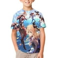 thumbnail image 1 of Genshin Impact Kids Short Sleeve Tee Shirt Novelty Crewneck T-Shirts Unisex Summer Blouse Tops for Boys Girls 160CM, 1 of 8
