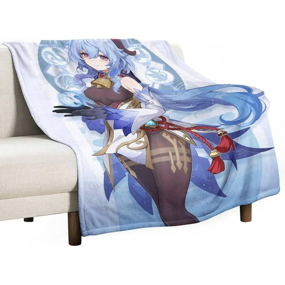Genshin Impact Liyue Ganyu Anime Blanket 60"50" Super Soft Flannel Throw - Warm Winter Towel for Couch, Kids, Girls & Adults