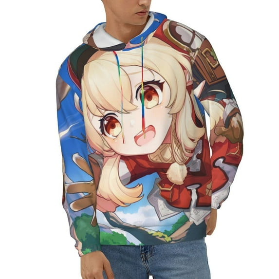 Genshin Impact Mens Active Sweatshirts Cozy Hoodie 3d Graphic Sweater Casual Winter Clothes Tops Coat X-Large