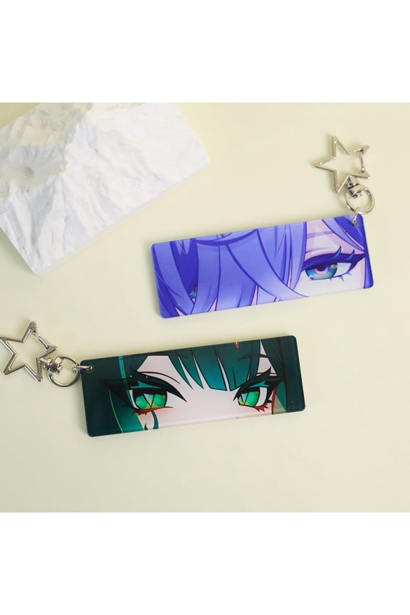 Genshin Impact Nefer Eye-Strip Keychain, Acrylic Bag Accessory, random 1 pack
