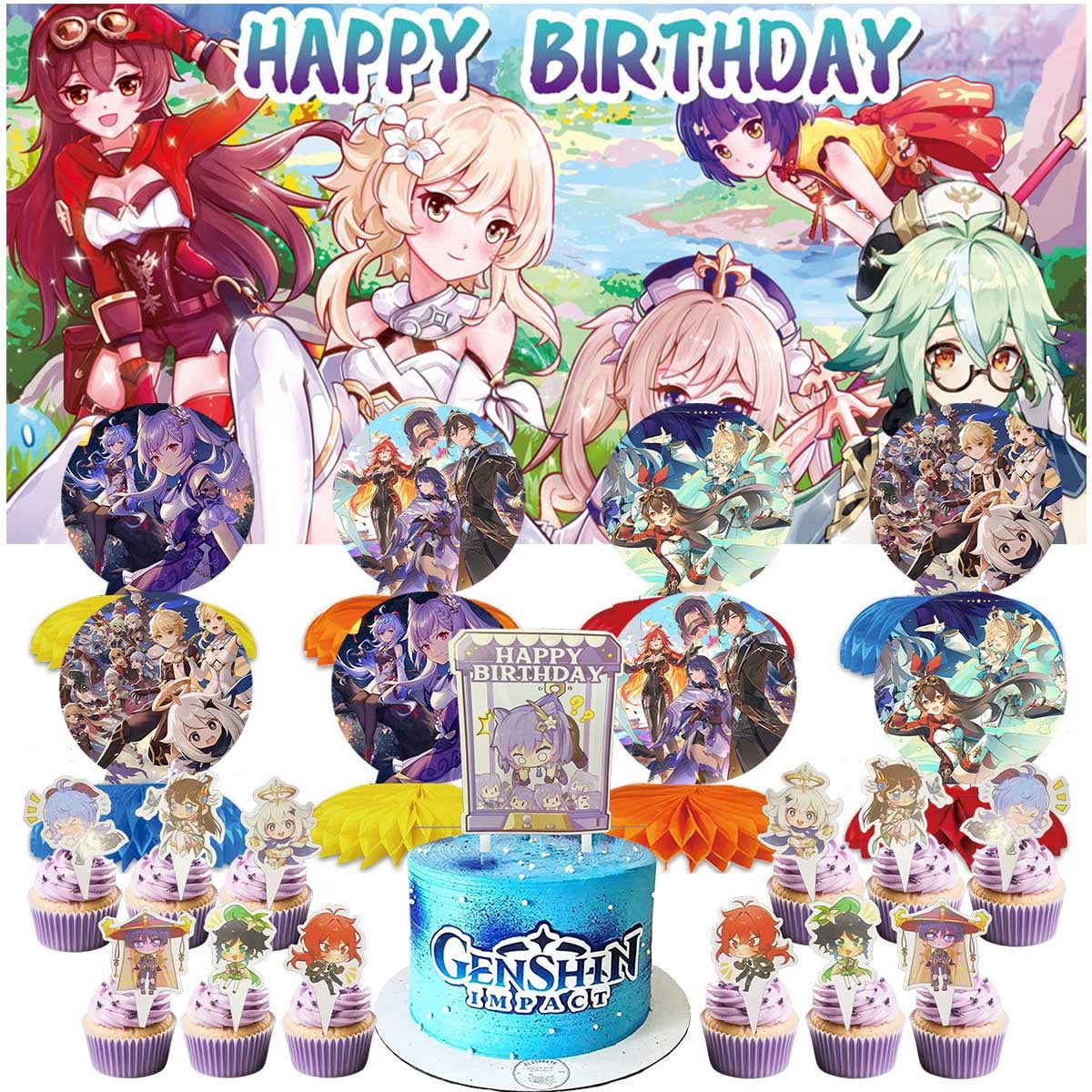 Decorazioni Compleanno Bambina, Palloncini Oro Rosso Giallo Principessa, Set Addobbi Festa di Compleanno Ragazza, Happy Birthday Banner, Cake Topper, Corona per Feste Ragazza