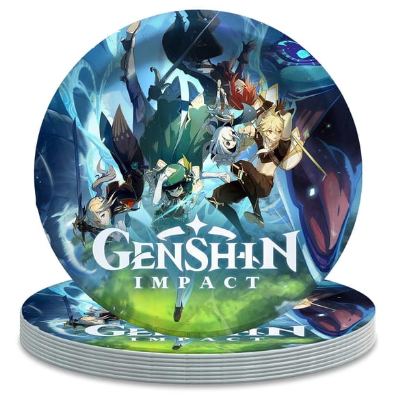 Genshin Impact Paper Plates Birthday Decorations Party Supplies Tableware Disposable Dinnerware