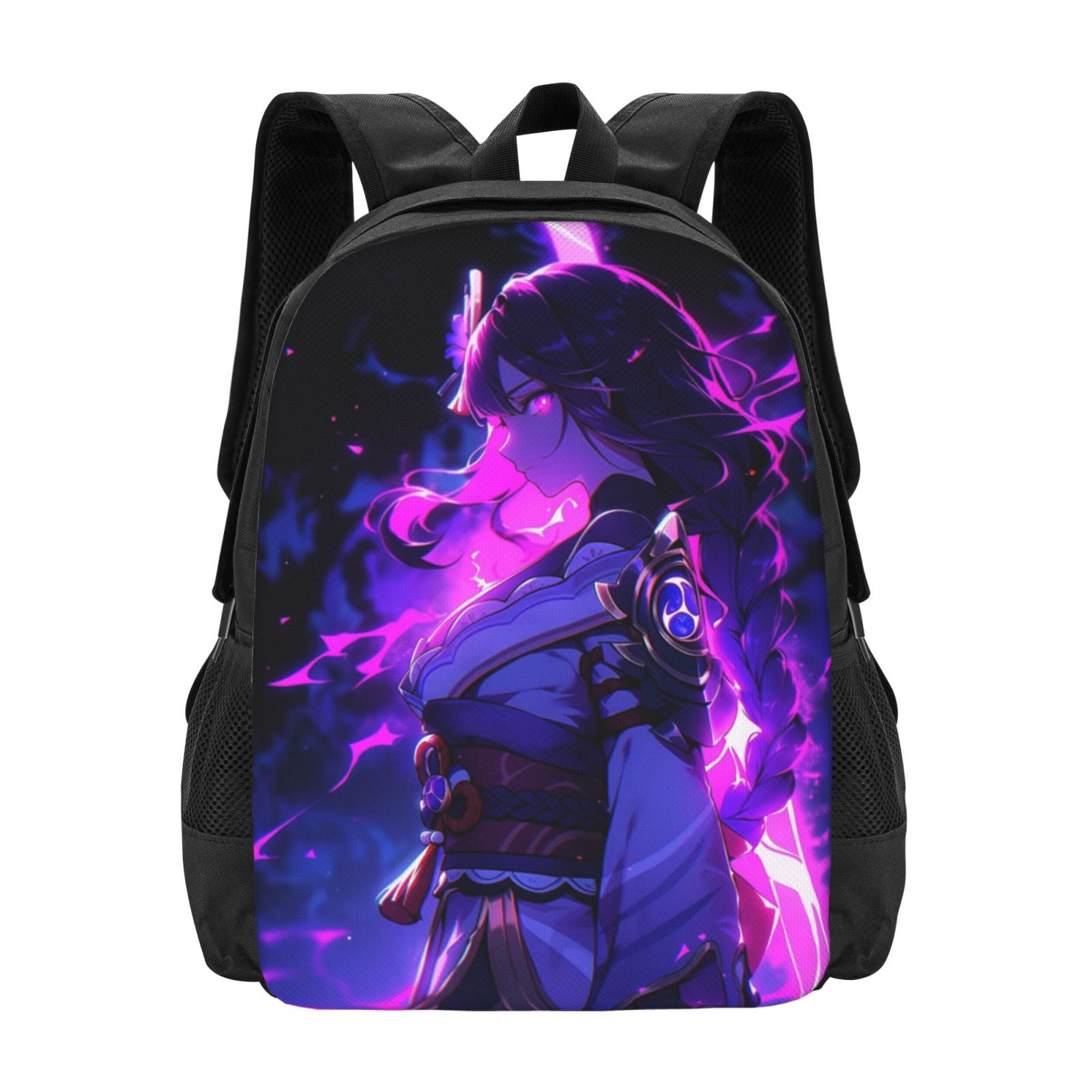ECEIPENO Genshin Impact Raiden Shogun Backpacks for Men Women Book Bag Travel Hiking Camping Work