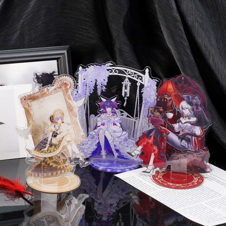 Genshin Impact Sandrone Columbina Arlecchino Acrylic Standee Set | Fatui Harbingers Desk Decor (1 standee_15cm)