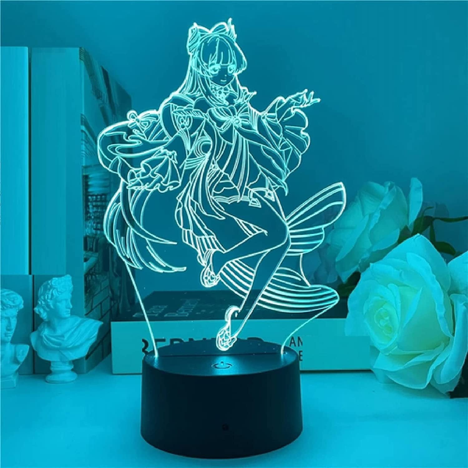 Genshin Impact Sangonomiya Kokomi LED 3D Lamp Lllusion Light Desk lamp Japanese Anime Light for Child Bedroom Decor Night Light Birthday Gift Manga
