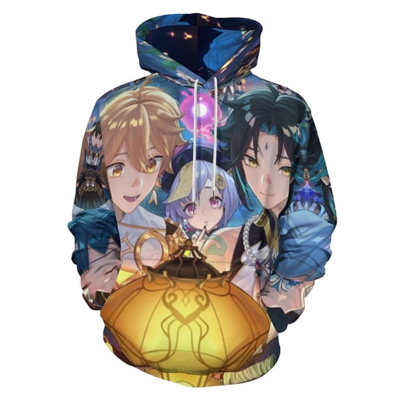 Genshin Impact Unisex Sweatshirts Loose Pullover Sweater Hooded Hoodie 3D Printing Jacket Winter Fall Clothes XL