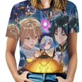 thumbnail image 1 of Genshin Impact Womens T-Shirt Round Neck Short Sleeve Tee Shirts Summer Breathable Tops Blouse 6XL, 1 of 8