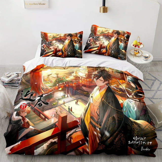 Genshin Impact Yuanshen Crossborder Threepiece Animation Series Quilt