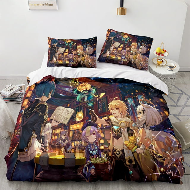 Genshin Impact Yuanshen Crossborder Threepiece Animation Series Quilt