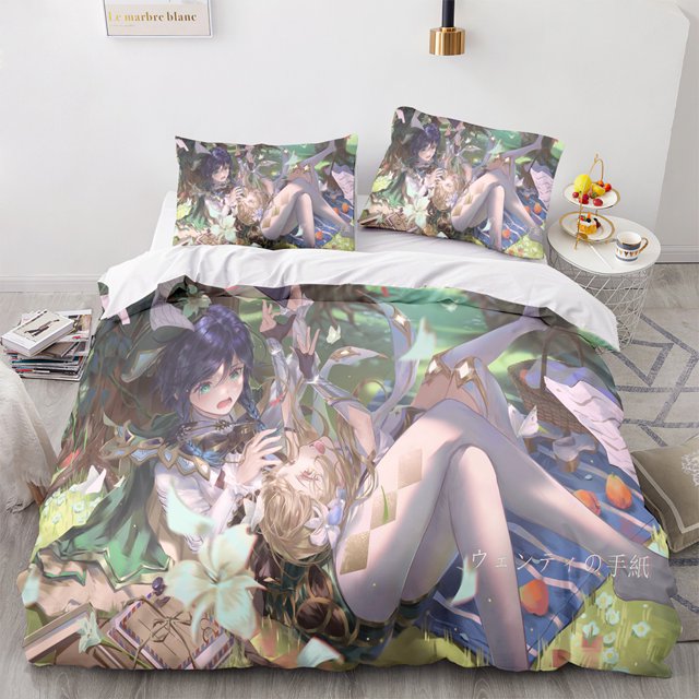 Genshin Impact Yuanshen Crossborder Threepiece Animation Series Quilt