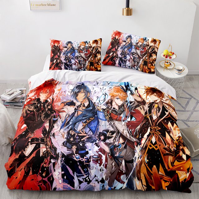 Genshin Impact Yuanshen Crossborder Threepiece Animation Series Quilt