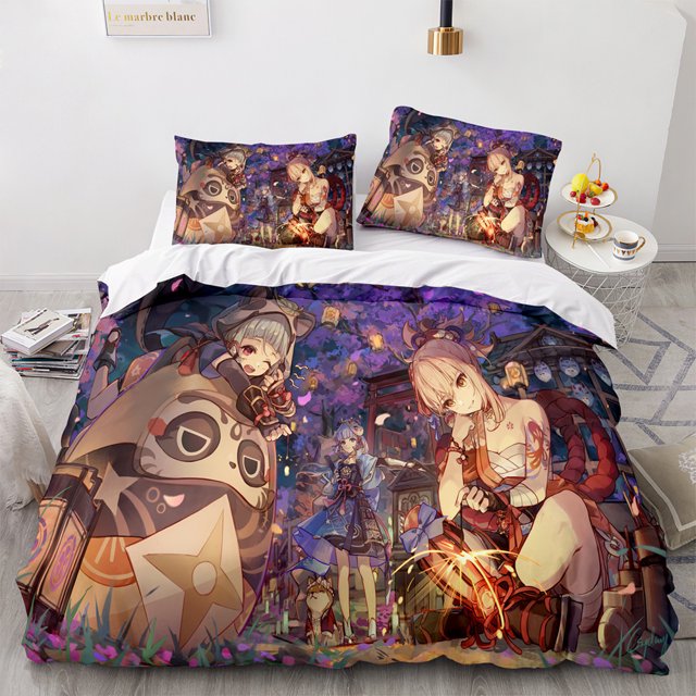 Genshin Impact Yuanshen Crossborder Threepiece Animation Series Quilt