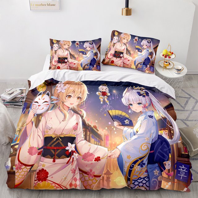 Genshin Impact Yuanshen Crossborder Threepiece Animation Series Quilt