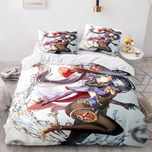 Genshin Impact Yuanshen Crossborder Threepiece Animation Series Quilt