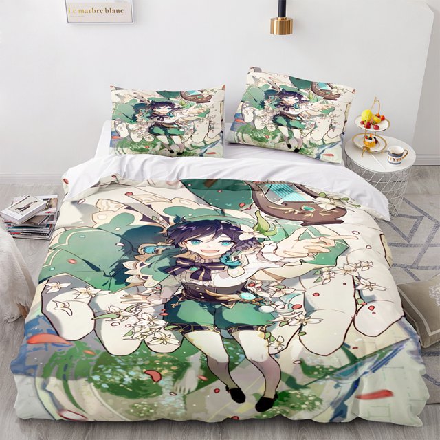 Genshin Impact Yuanshen Crossborder Threepiece Animation Series Quilt