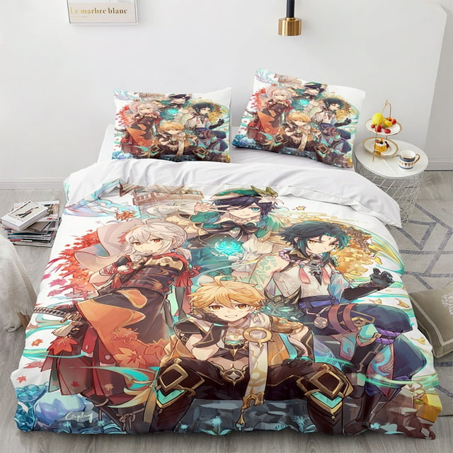 Genshin Impact Yuanshen Crossborder Threepiece Animation Series Quilt