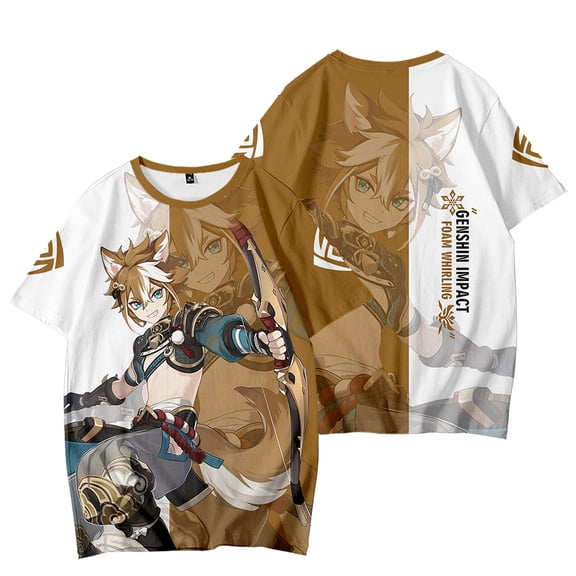 Genshin T-Shirt Men Women Summer Unisex Tees Casual Impact Crewneck Short Sleeve Loose Streetwear