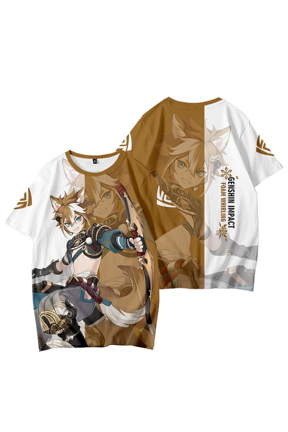 Genshin T-Shirt Men Women Summer Unisex Tees Casual Impact Crewneck Short Sleeve Loose Streetwear