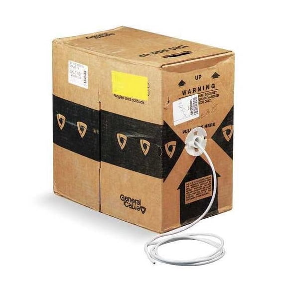 Genspeed Cable,Cat 5e,24 AWG,1000 ft,White 5133255E
