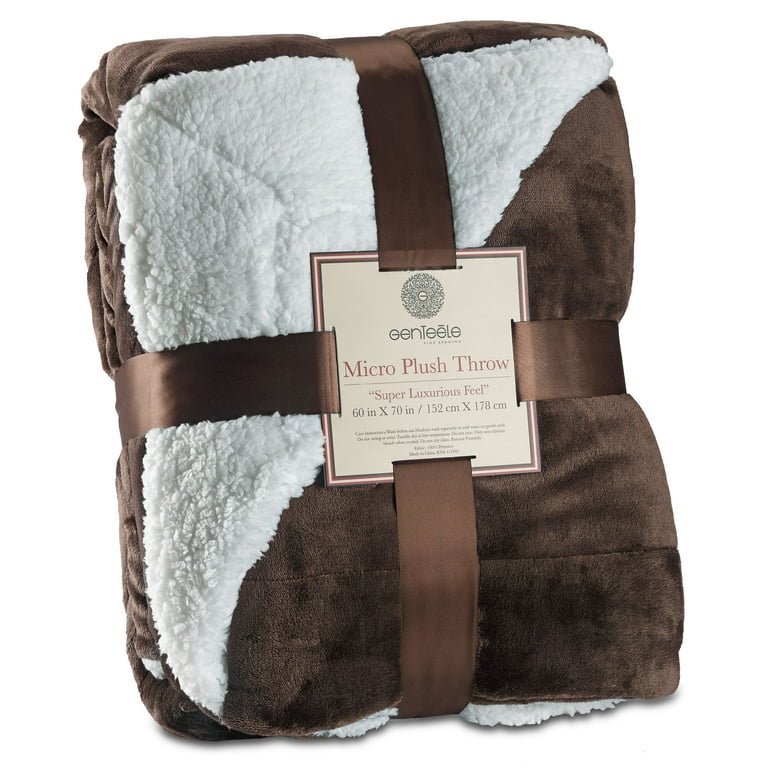 Genteele Super Soft Luxurious Sherpa Throw Blanket 60 X 70