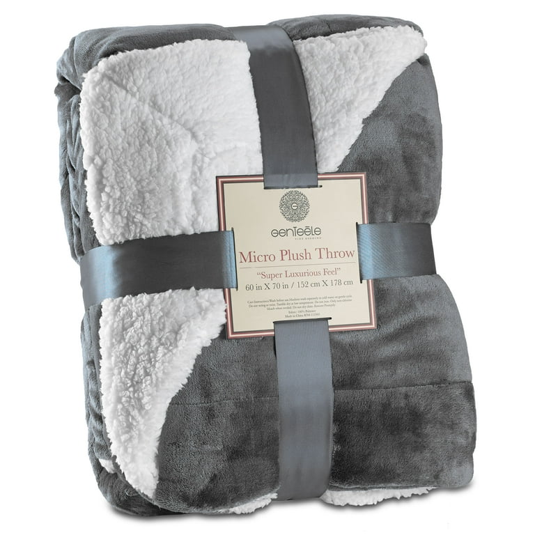 Genteele Super Soft Luxurious Sherpa Throw Blanket 60 X 70