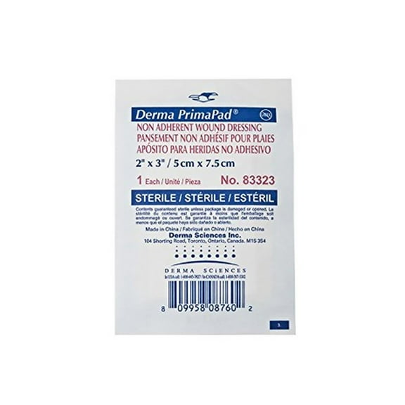 Gentell 83323 Primapad Non-Adherent Absorbent Pad, 2 in. x 3 in., Sterile (Box of 100)