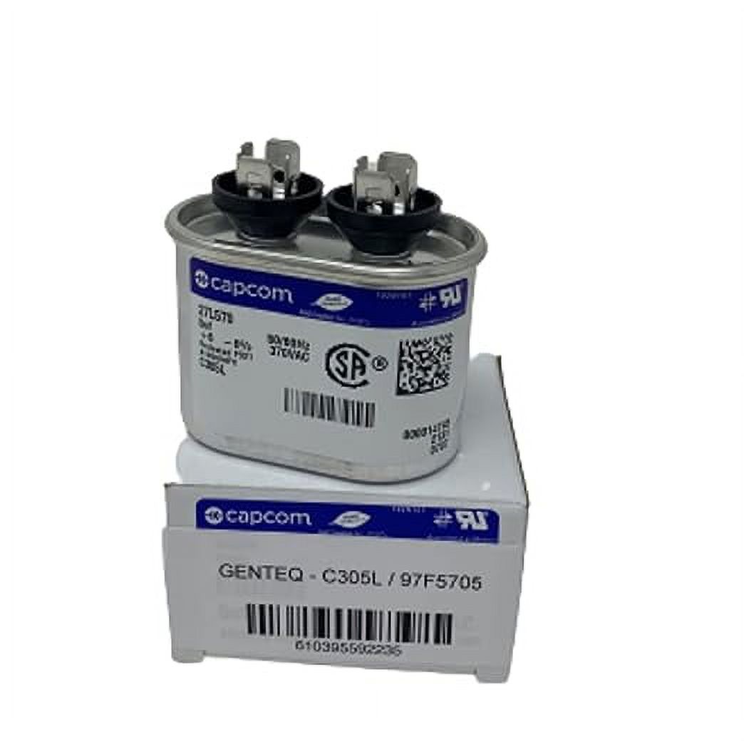 Genteq GENTEQ - C305L 27L570 GE Capacitor Oval 5 uf MFD 370 Volt 