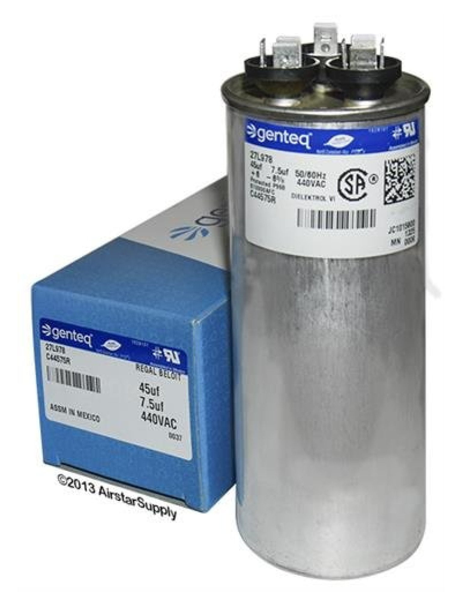 Genteq Z97F9883 97F9883 - 45 + 7.5 MFD 440 Volt VAC Genteq