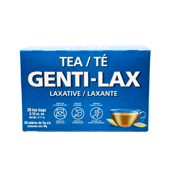 Genti-lax Laxative Tea for Digestive Support and Bloating, 100% Natural, Non-GMO, 30 Bags