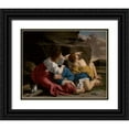 thumbnail image 1 of Gentileschi, Orazio 32x26 Black Ornate Wood Framed with Double Matting Museum Art Print Titled - Lot and his Daughters, 1 of 4