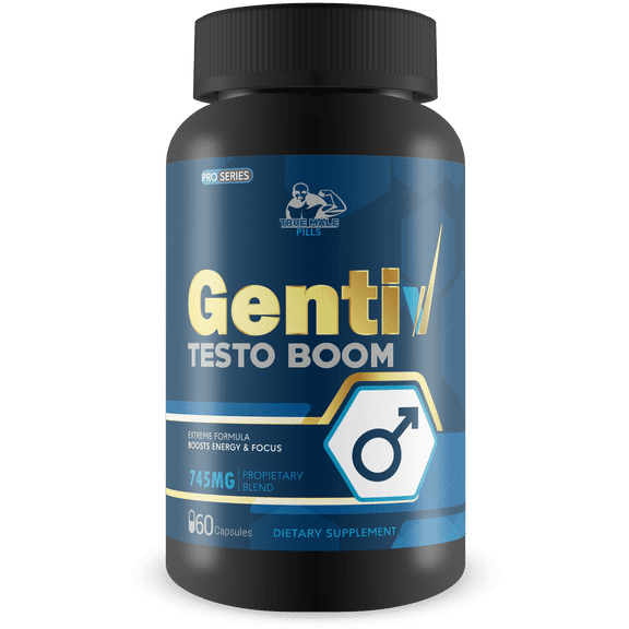 Gentiv Testo Boom - Natural Testosterone Support - Help Increase Free Testosterone Naturally - Explosive Workouts - Improved Muscle Gains - Gentiv Ultra Herbal Male