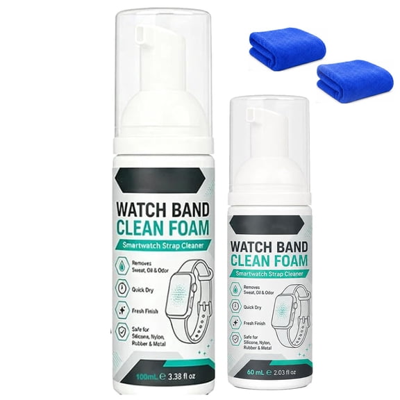 Gentle Active Foam Watch Strap Cleaner, Remove Sweat Oil Odor, Clean Crevices Dirt Buildup, Clean Crevices Dirt Buildup, No Residue, Smartwatch Strap Cleaner for Silicone Rubber Watch Bands
