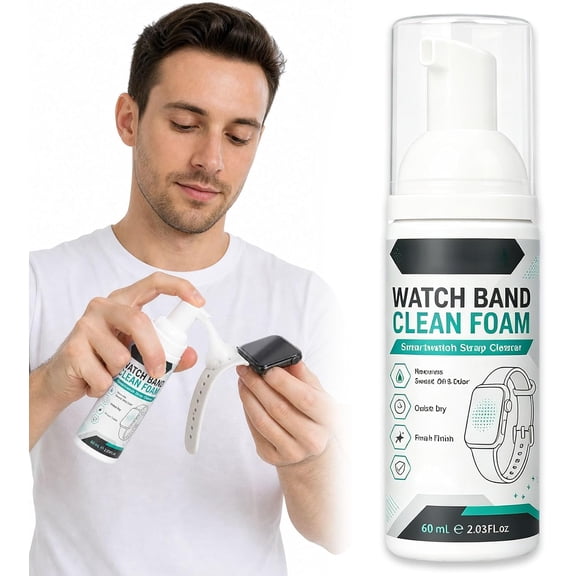 Gentle Active Foam Watch Strap Cleaner, Watch Band Foam Cleaner, Quick Dry No‑wash Wristband foam cleaner for Smart watch Muti Surface