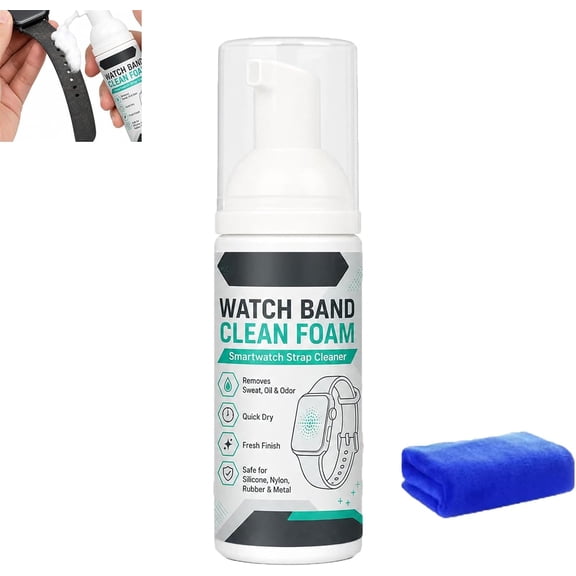 Gentle Active Foam Watch Strap Cleaner, lifts dirt & odors, quick-dry formula for Silicone, Metal, Nylon & Leather.
