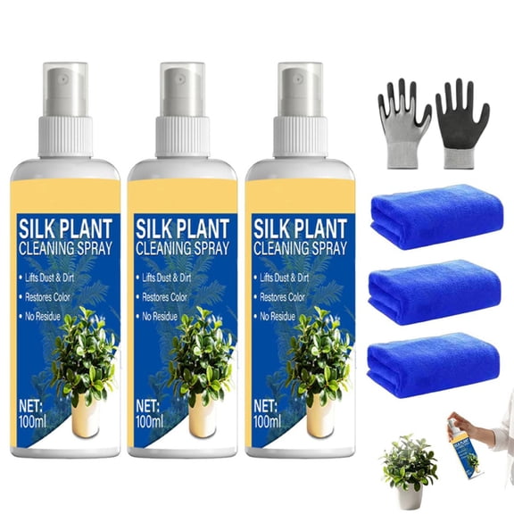 Gentle Artificial Flower Cleaning Spray, 100ML Silk Plant Cleaner Spray No Wipe for Artificial Tree and Silk Plants, Cleaning Products for Artificial Plants and Flowers (3Pcs)
